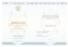 Диплом колледжа 2014 - 2019 в Санкт-Петербурге